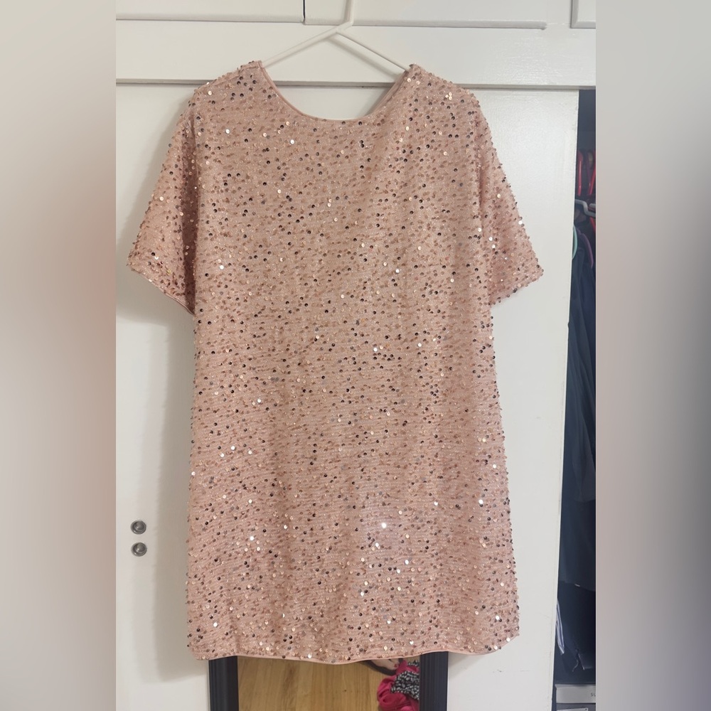 SHEIN Curve 2XL Blush Sequin Dress